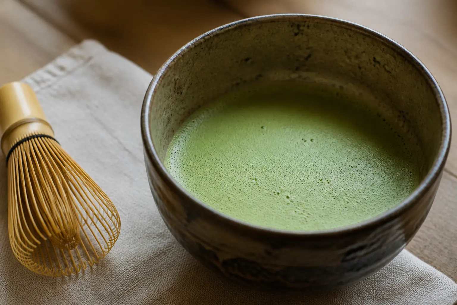 きめ細かな泡の薄茶